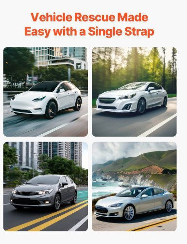 Vevor Car Towing Rope with Towing Capacity up to 7.7 Tons in Orange Colour