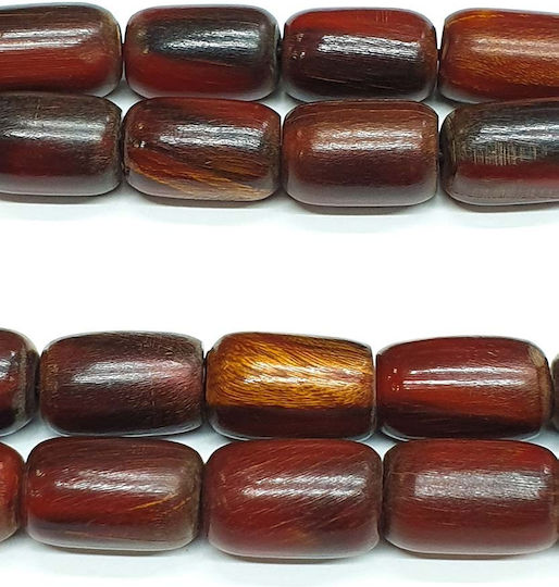 Roloi Komboloi Horn Worry Beads with 19 Beads Burgundy 34cm