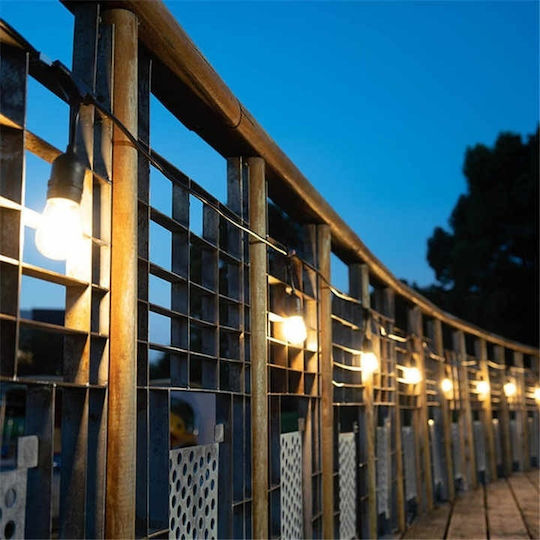 Suspendata Lampă Solară Ghirlande 30W 1200lm Alb Cald cu Senzor de Mișcare și Fotocelulă IP65