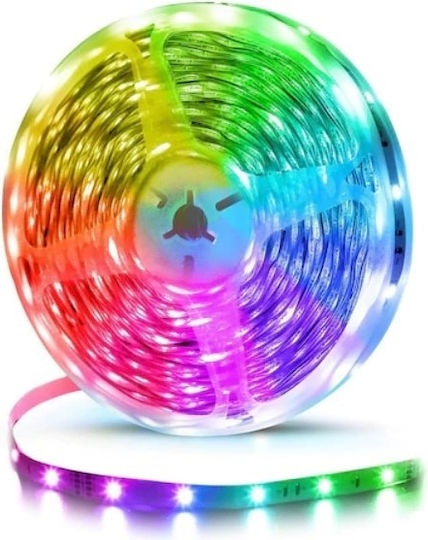 Bandă LED 220V RGB Lumină 5m cu Sursă de alimentare & Telecomandă