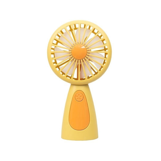 Mini Ventilator De Mână Usb Reîncărcabil Buton Pornit Oprit Fabricat Din Abs Dimensiuni 17cm X 9,5cm Galben