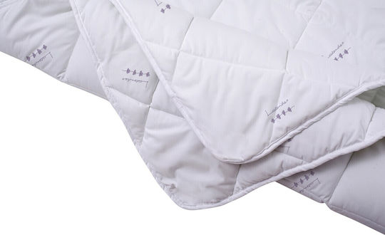 Alcam Πάπλωμα Ημίδιπλο με Γέμιση Microfiber 180x200εκ. Λιλά 350 GSM