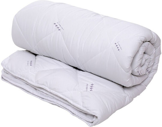 Alcam Πάπλωμα Ημίδιπλο με Γέμιση Microfiber 180x200εκ. Λιλά 350 GSM