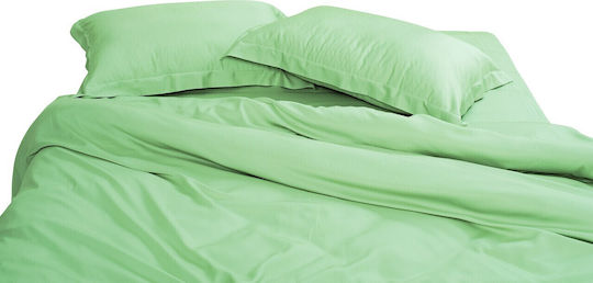 Green Future Σετ Παπλωματοθήκη 200x220cm Διπλή με 4 Μαξιλαροθήκες & 1 Σεντόνι Green/Ivory