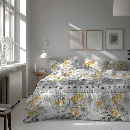 Bedora Duvet Cover Set Double with 4 Pillowcases & 1 Sheet 200x220 Multicolored