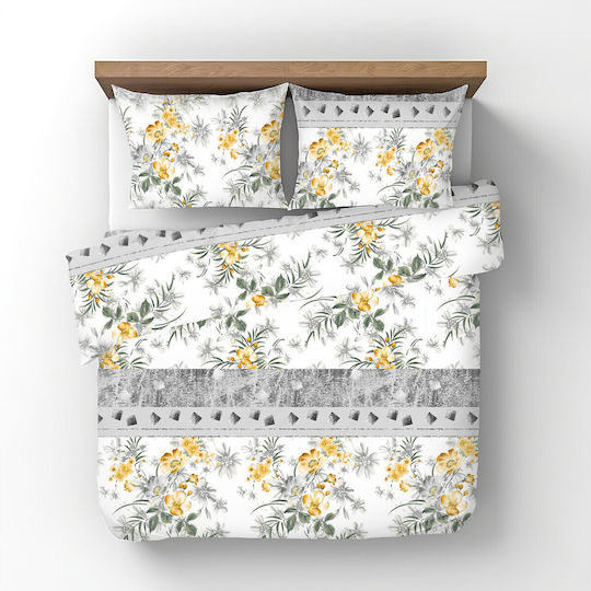 Bedora Duvet Cover Set Double with 4 Pillowcases & 1 Sheet 200x220 Multicolored