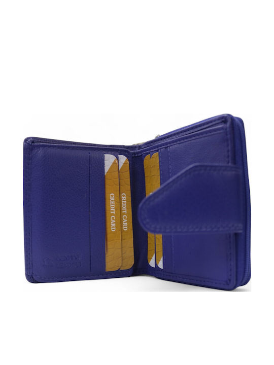 Small Leather Women's Wallet Classic Blue
