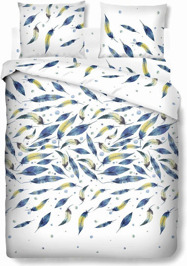 Bedora Σετ Ημίδιπλη 180x200cm Feathers Multicolor
