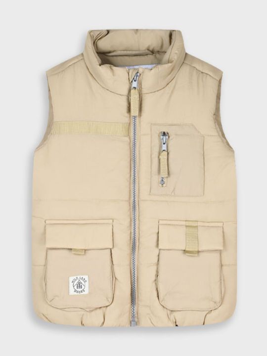 Kids' Quilted Jacket Sleeveless Khaki