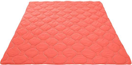 Alcam Πάπλωμα Ημίδιπλο με Γέμιση Microfiber 180x200εκ. Paradise Κοραλί 250 GSM