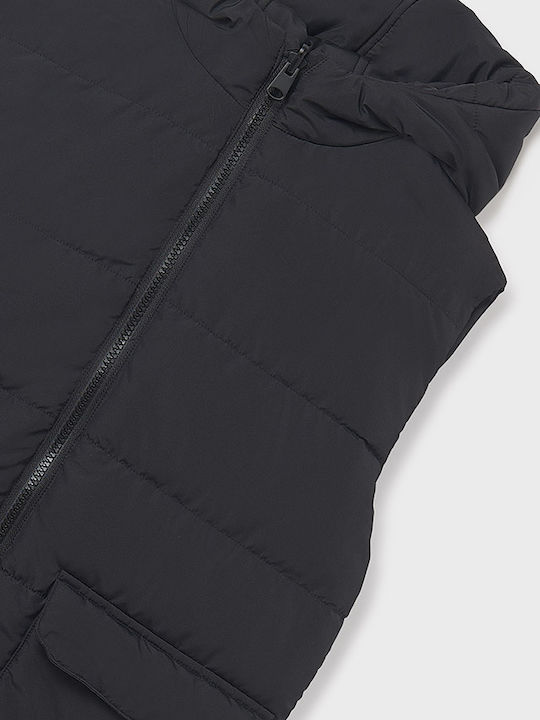 Kids' Casual Jacket Sleeveless with Hood Black