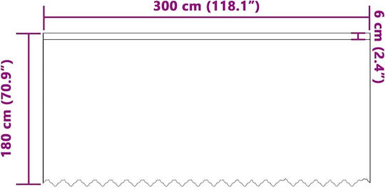 vidaXL Κουρτίνα Παραθύρου με Τρέσα Λευκή 300x180εκ.