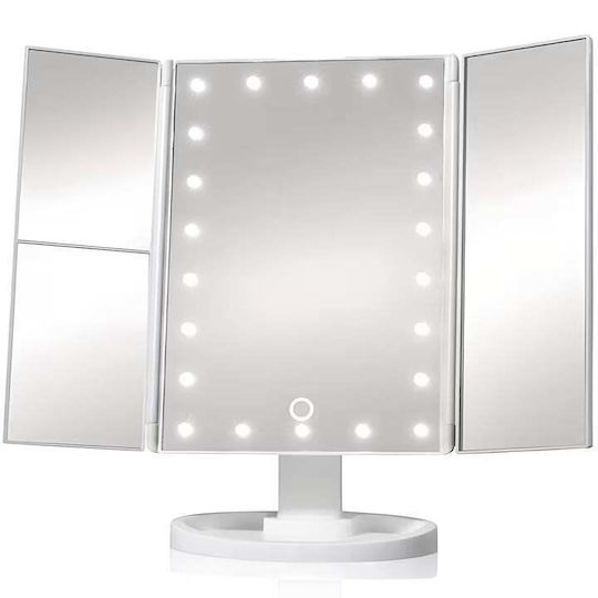 Oglindă Machiaj Cu Lumină Zoom x3 11.5cm Albă