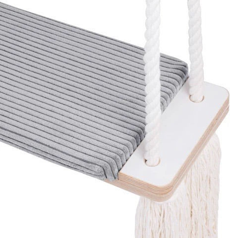 Bubbles Lover Hanging Wooden Kids Swing for 3+ Years Gray