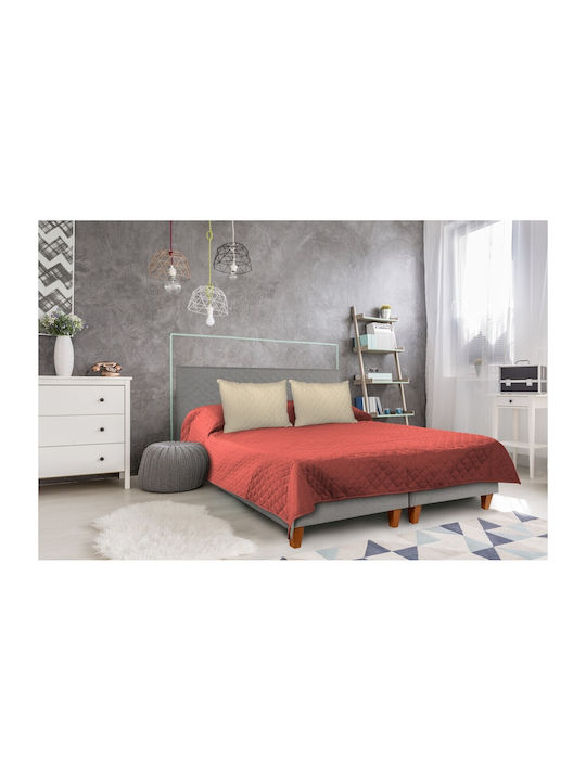 Alcam Coverlet Double Microfiber Coral/cream 210x220cm