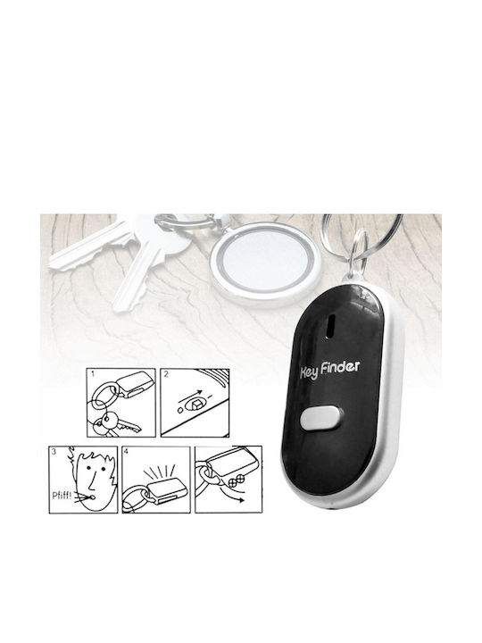 Key Finder Keychain Battery Operated Size 5.7 X 3cm 5m Range Plastic Black