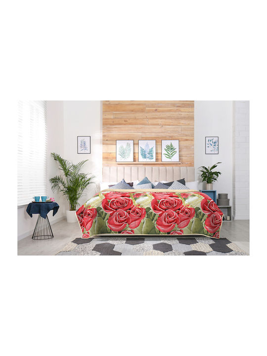 Alcam Red Rosa Покривало Двойно Червен 200x220см