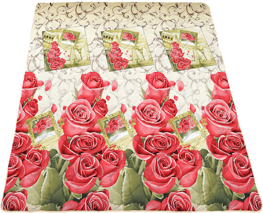 Alcam Red Rosa Покривало Двойно Червен 200x220см