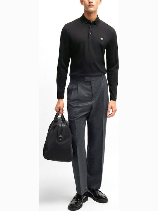 Polo Herrenblusen Langarm Schwarze