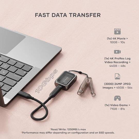 Satechi Hard Drive Case M.2 SATA III NVME with connection SATA Thunderbolt Type-C in Gray color