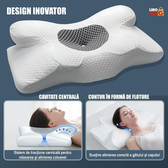 Linomag Pernă cu Memory Foam 34x60x13cm în culoare Alb