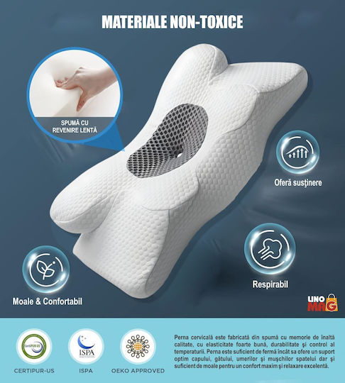 Linomag Pernă cu Memory Foam 34x60x13cm în culoare Alb