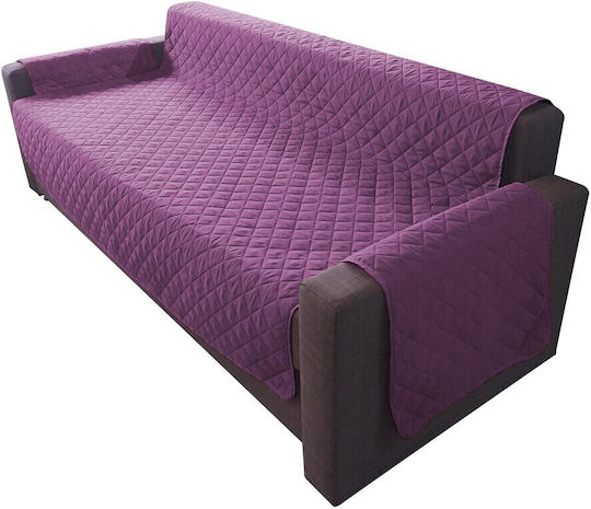 Alcam Husă Elastică Canapea cu trei locuri Purple/vanilla 1buc