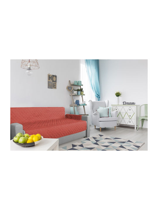 Alcam Elastische Abdeckung für Dreisitziges Sofa Coral/vanilla 1Stück