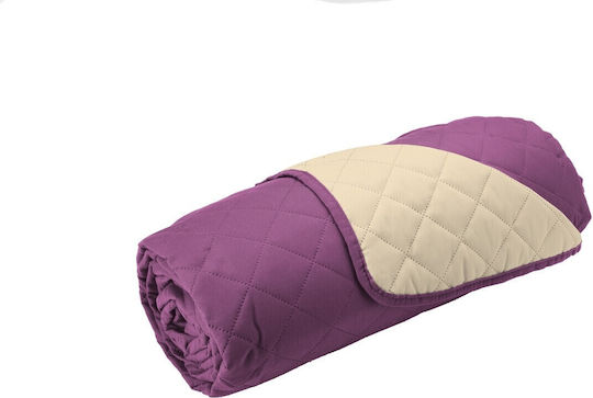 Alcam Husă Elastică Canapea cu trei locuri Purple/vanilla 1buc