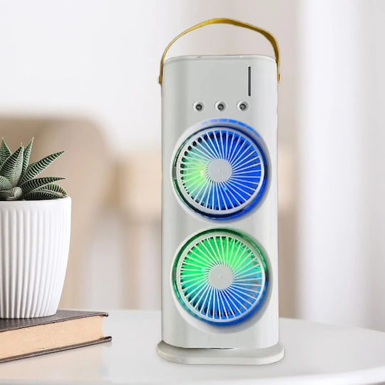 Portable Desktop Fan Spray Humidification Remote Control Multifunctional Eco-friendly Efficient Cooling Plastic White