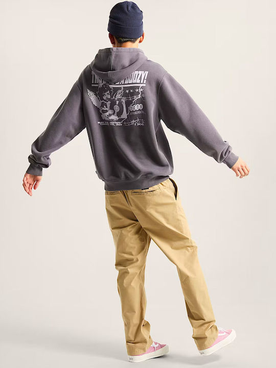 Earthbound Loose Po Fleece Φούτερ με Κουκούλα Ανθρακί