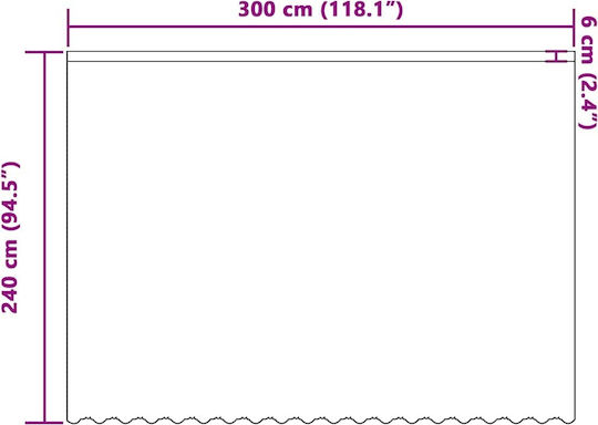 vidaXL Perdea Fereastră Cu Coafură Albă 300x240cm