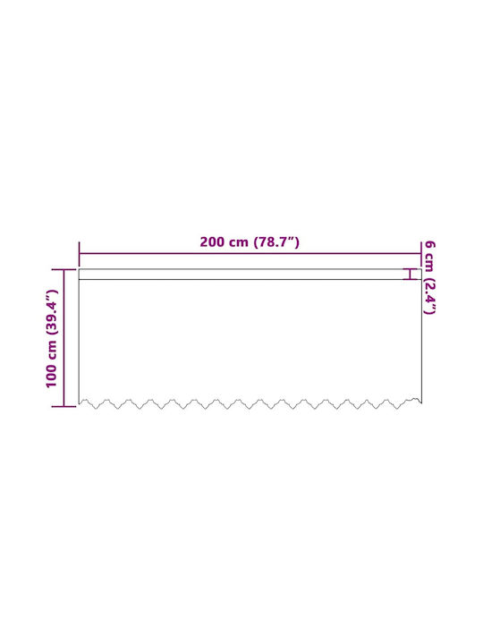 vidaXL Κουρτίνα Παραθύρου με Τρέσα Λευκή 200x100εκ.