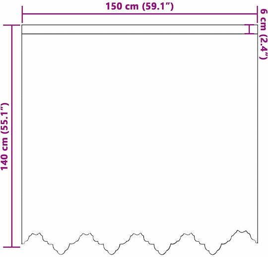 vidaXL Κουρτίνα Παραθύρου με Τρέσα Λευκή 140x150εκ.