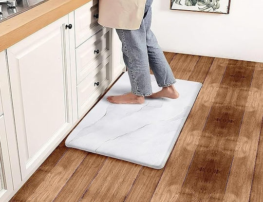 Rectangular Kitchen Mat Waterproof with Anti-slip Underlay Green 74x43εκ.