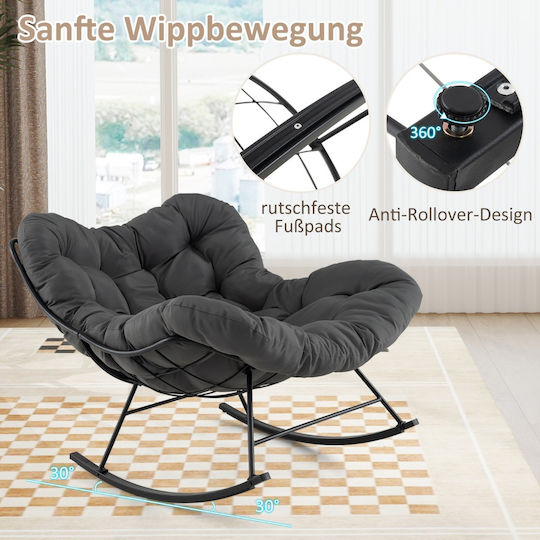Rocking Armchair Gray 110x95x94cm