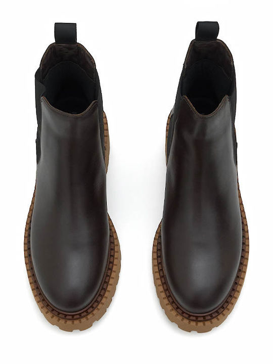 Leather Women's Chelsea Boots Brown