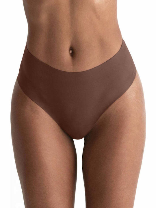 Ψηλόμεσο Slip χωρίς Ραφές Brown