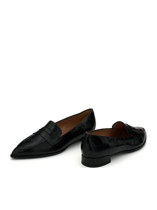 Δερμάτινα Γυναικεία Loafers σε Μαύρο Χρώμα