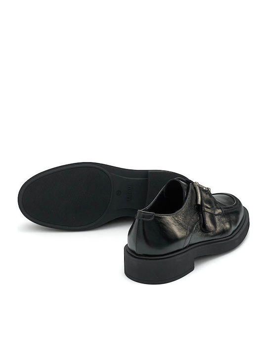 Δερμάτινα Γυναικεία Loafers σε Μαύρο Χρώμα