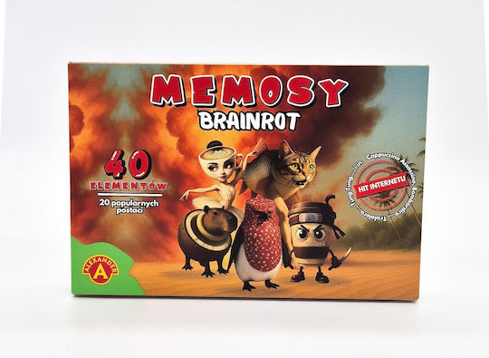 Board Game Brainrot - Memosy: Crocodillo, Tralal, Ballerina Capuccina for 2-4 Players 3+ Years Old (PL) Alexander Toys