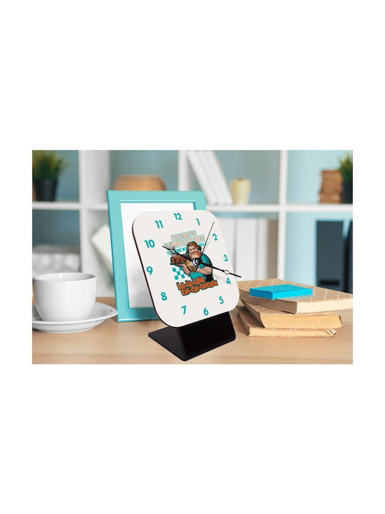 Koupakoupa Steves Lava Chicken Tabletop Clock with Indicators Wooden KP 31066 Clock Desk Square
