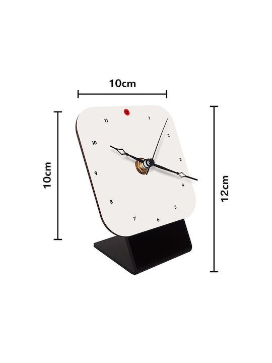 Koupakoupa Koupakoupa Tabletop Clock with Indicators Wooden KP 31098 Clock Desk Square