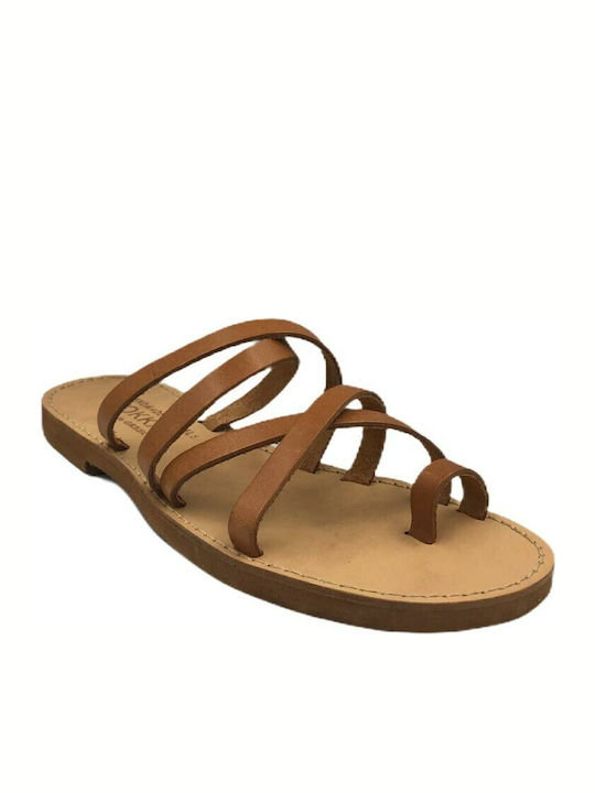 Women's Flat Sandals in Beige Color
