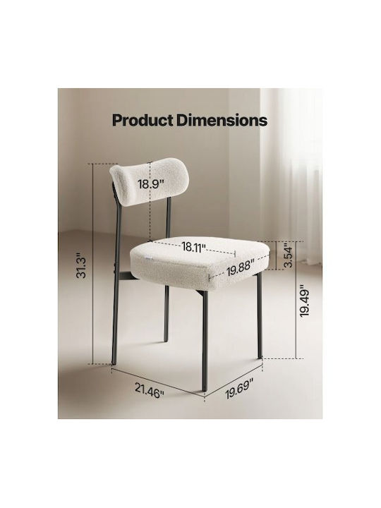 Dining Room Fabric Chair White 2pcs
