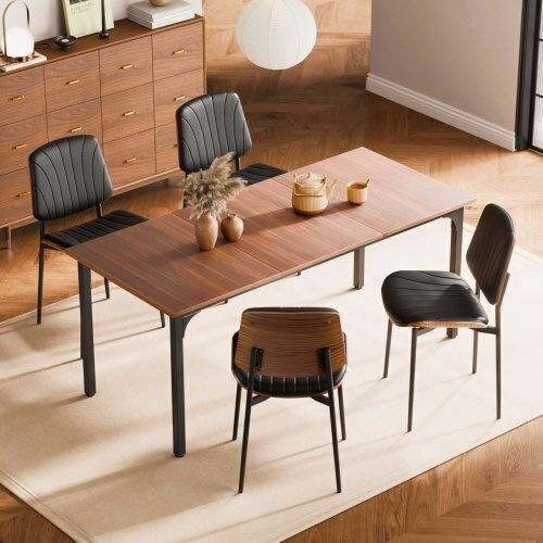 Dining Room Artificial Leather Chair Black 2pcs