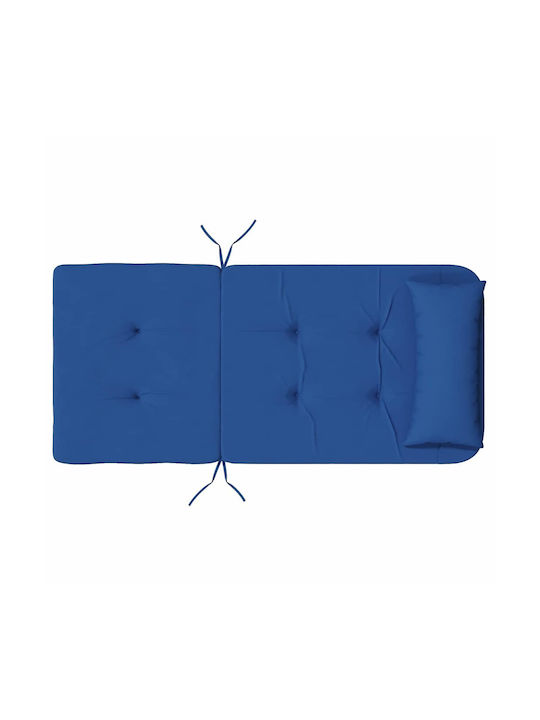 vidaXL Perna Scaunului De Grădină Cu Spătar Albastru 2 Buc 58x77 Cm