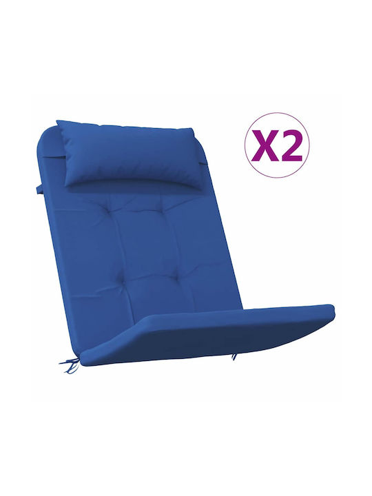 vidaXL Perna Scaunului De Grădină Cu Spătar Albastru 2 Buc 58x77 Cm