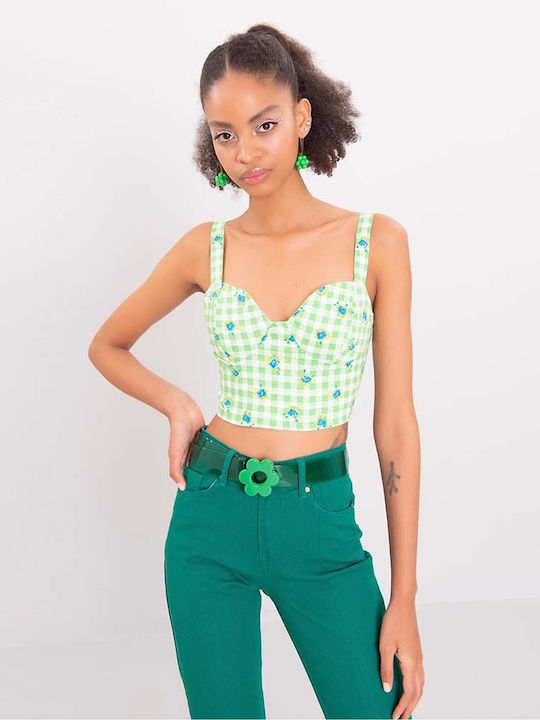 Bluze Damă Crop Bumbac Verde