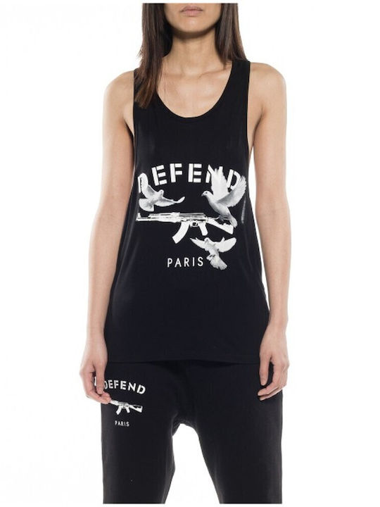 Damen Bluse Ärmellos Black